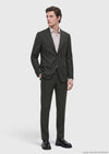 Yeşil Düz Zeroweight Slim Fit %100 Yün Takım Elbise