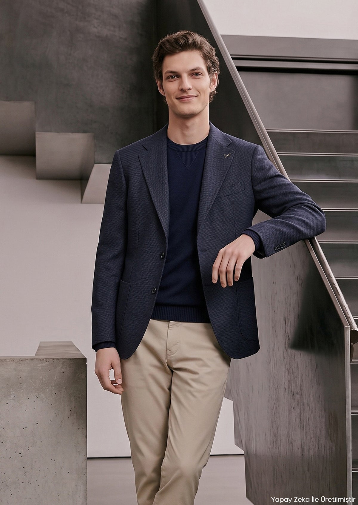 Lacivert Mikro Zeroweight Slim Fit İpek Karışımlı Ceket