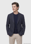 Lacivert Mikro Zeroweight Slim Fit İpek Karışımlı Ceket