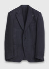 Lacivert Mikro Zeroweight Slim Fit İpek Karışımlı Ceket