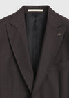 Kahverengi Desenli Zeroweight Slim Fit %100 Yün Takım Elbise