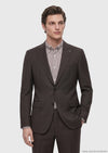 Kahverengi Desenli Zeroweight Slim Fit %100 Yün Takım Elbise