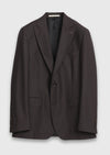 Kahverengi Desenli Zeroweight Slim Fit %100 Yün Takım Elbise