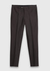 Kahverengi Desenli Zeroweight Slim Fit %100 Yün Takım Elbise