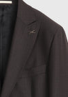 Kahverengi Desenli Zeroweight Slim Fit %100 Yün Takım Elbise