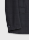 Koyu Lacivert Desenli Modern Fit Yün Karışımlı Takım Elbise