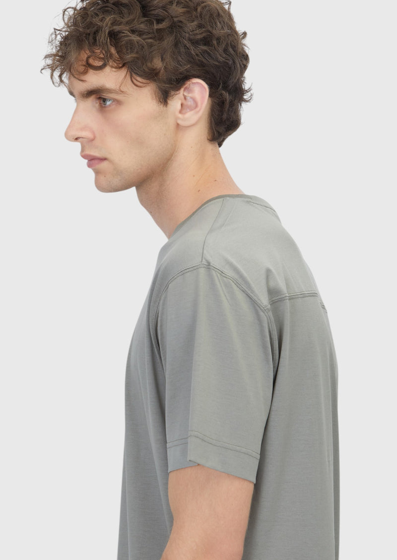 Vizon Düz Pamuk Karışımlı T-Shirt