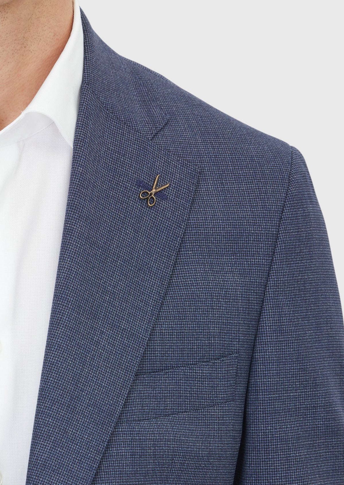 Açık Lacivert Potikare Zeroweight Slim Fit %100 Yün Takım Elbise