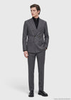 Koyu Gri Çizgili Zeroweight Slim Fit İpek Karışımlı Takım Elbise