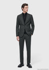 Haki Kareli Zeroweight Slim Fit Yün Karışımlı Takım Elbise