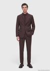 Bordo Düz Relaxed Fit %100 Yün Takım Elbise