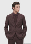 Bordo Düz Relaxed Fit %100 Yün Takım Elbise