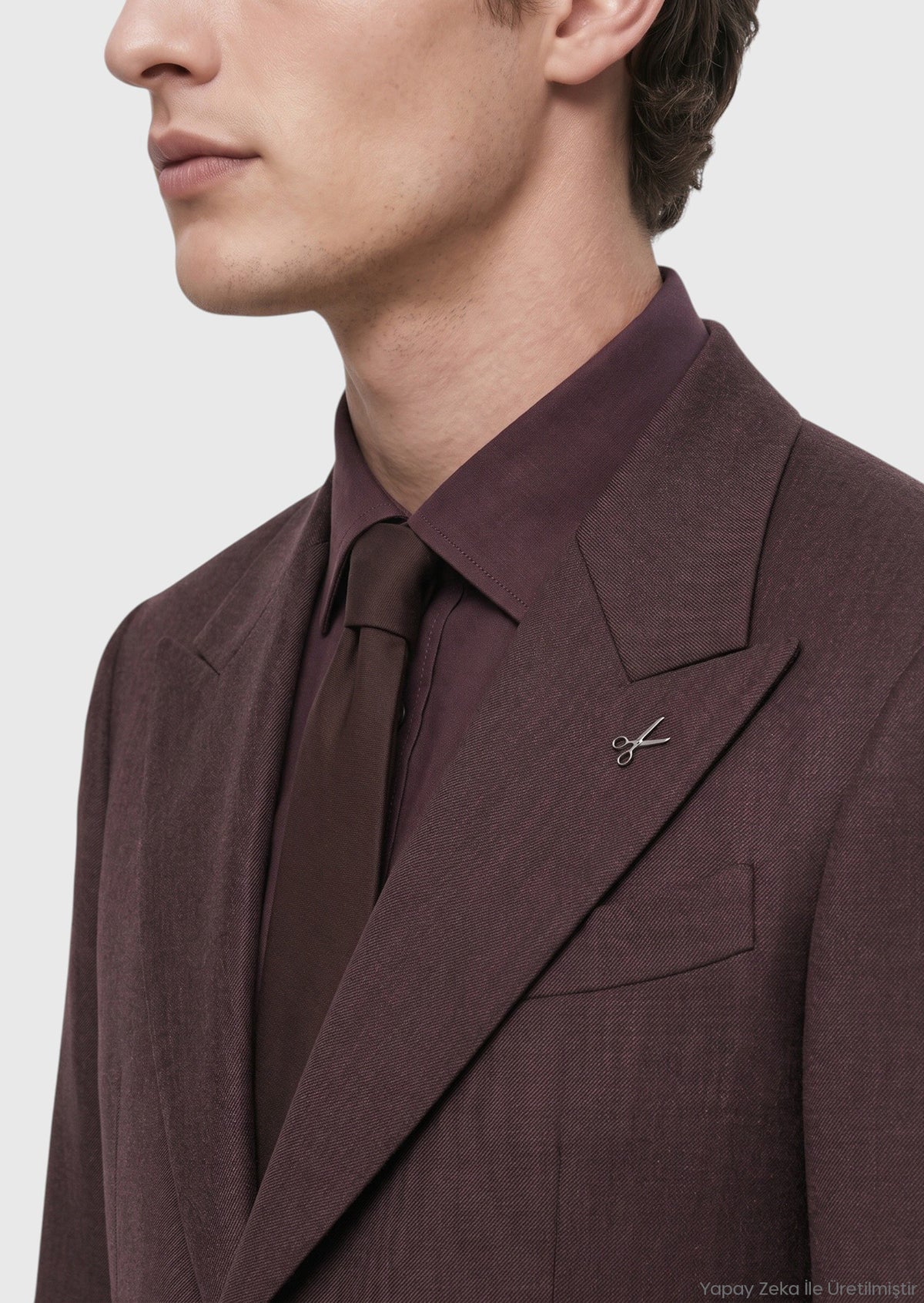 Bordo Düz Relaxed Fit %100 Yün Takım Elbise