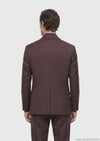 Bordo Düz Relaxed Fit %100 Yün Takım Elbise