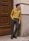 Yeşil Dokuma Regular Fit Casual Yün Karışımlı Pantolon