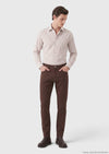 Kahverengi Düz Dokuma Regular Fit Casual Yün Karışımlı Pantolon