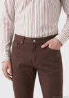 Kahverengi Düz Dokuma Regular Fit Casual Yün Karışımlı Pantolon
