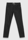 Siyah Düz Slim Fit Denim Pamuk Karışımlı Pantolon