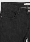 Siyah Düz Slim Fit Denim Pamuk Karışımlı Pantolon