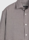Bordo Kareli Casual Fit Uzun Kumaş Casual Pamuk Karışımlı Gömlek