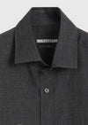 Antrasit Düz Casual Fit Uzun Kumaş Casual %100 Pamuk Gömlek