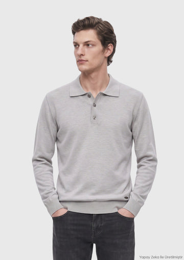 Light Grey Knitwear Sweatshirt