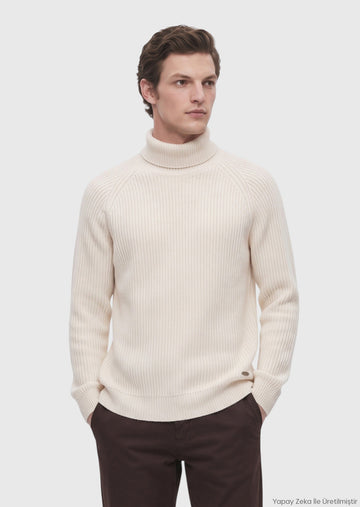 Ecru Knitwear Sweatshirt