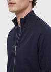 Lacivert Dik Yaka Düz Sweatshirt