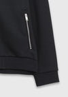 Lacivert Dik Yaka Düz Sweatshirt