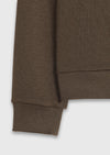Haki Bisiklet Yaka Düz Sweatshirt