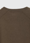 Haki Bisiklet Yaka Düz Sweatshirt