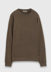 Haki Bisiklet Yaka Düz Sweatshirt