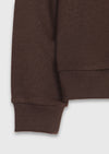 Kahverengi Bisiklet Yaka Düz Sweatshirt