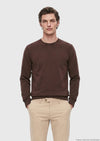 Kahverengi Bisiklet Yaka Düz Sweatshirt