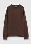Kahverengi Bisiklet Yaka Düz Sweatshirt