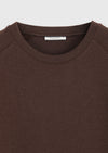 Kahverengi Bisiklet Yaka Düz Sweatshirt