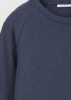 İndigo Bisiklet Yaka Düz Sweatshirt