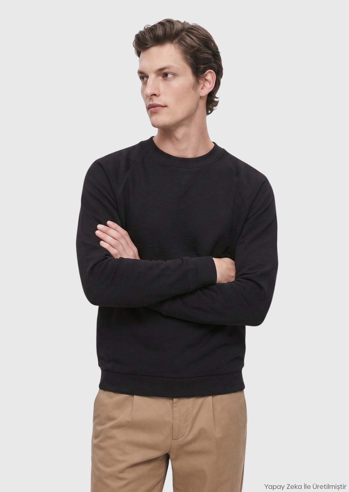 Siyah Düz Sweatshirt