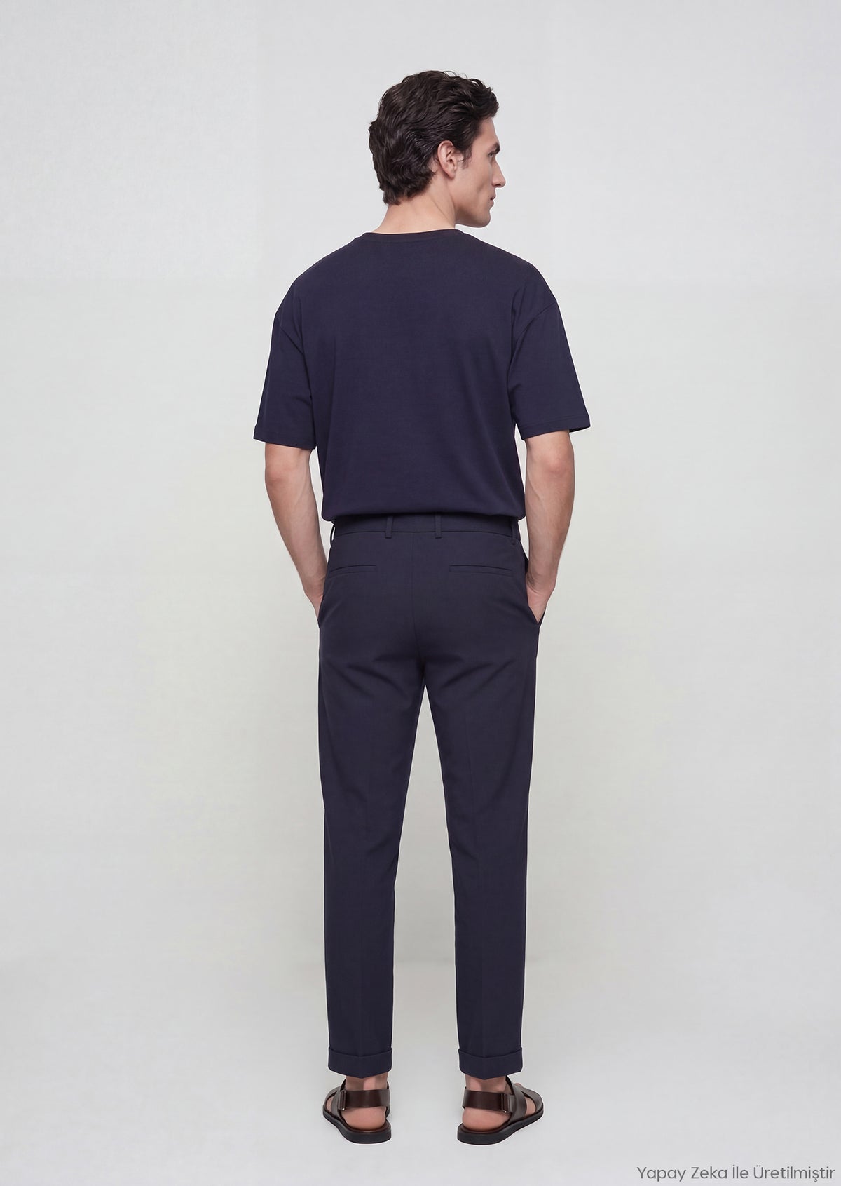 Lacivert Düz Dokuma Jogging Fit Casual Pantolon