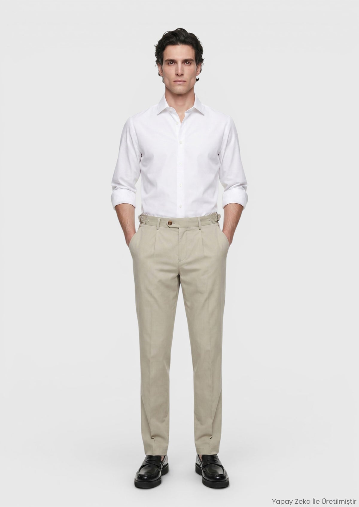 Açık Yeşil Düz Dokuma Regular Fit Casual %100 Pamuk Pantolon