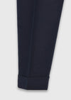 Lacivert Düz Dokuma Jogging Fit Casual İpek Karışımlı Pantolon