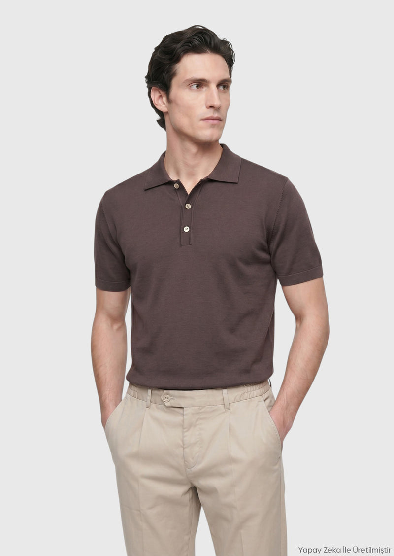 Bej Düz Dokuma Jogging Fit Casual İpek Karışımlı Pantolon