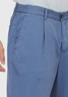 Açık Mavi Düz Dokuma Jogging Fit Casual İpek Karışımlı Pantolon