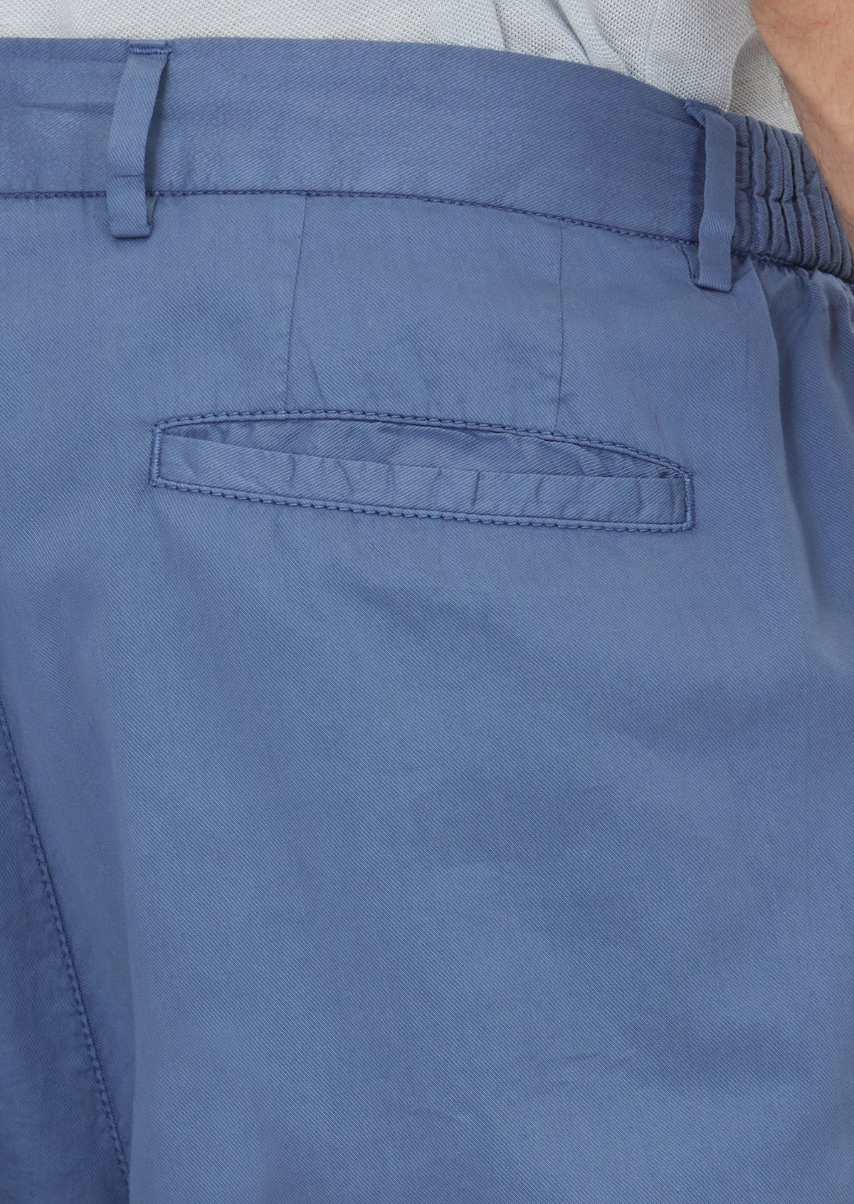 Açık Mavi Düz Dokuma Jogging Fit Casual İpek Karışımlı Pantolon