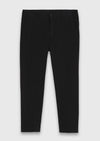 Siyah Düz Dokuma Jogging Fit Casual Pamuk Karışımlı Pantolon