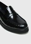 Siyah Deri Casual Loafer
