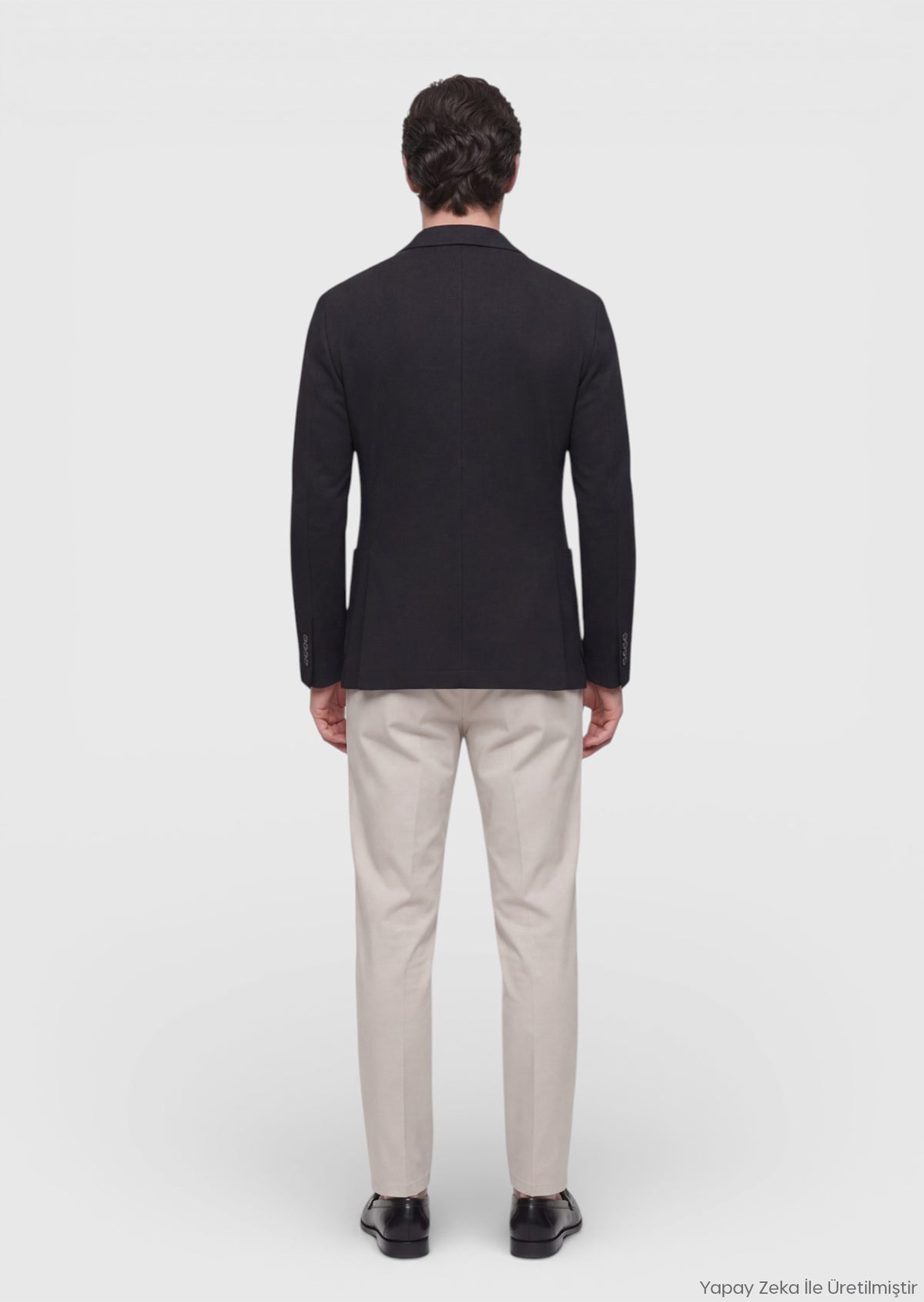 Siyah Shirt Shoulder Slim Fit %100 Pamuk Örme Ceket