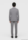 Gri Çizgili Zeroweight Slim Fit %100 Yün Takım Elbise