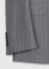 Gri Çizgili Zeroweight Slim Fit %100 Yün Takım Elbise