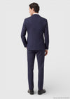Açık Lacivert Kareli Zeroweight Slim Fit %100 Yün Takım Elbise